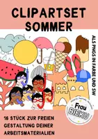 Vorschau - selbst erstellte Cliparts/Grafiken - Cliparts Illustrationen Sommer 16 Grafiken SW + Farbe - Deckblatt