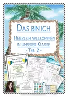 Vorschau - Unterrichtsreihen - Herzlich willkommen in unserer Klasse (Teil 2): DAS BIN ICH (ein Vorstellungsbuch inklusive Übersetzung und Hilfen für geflüchtete Kinder aus der Ukraine, standwithukraine) - Deckblatt
