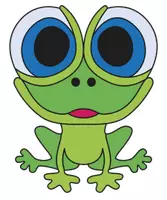 Vorschau - Mal- und Bastelvorlagen - Grafik: Grüner Frosch mit grossen Augen - Deckblatt