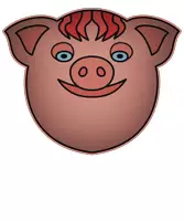 Vorschau - Mal- und Bastelvorlagen - Grafik: Rosarotes Schweine Tiergesicht - Deckblatt