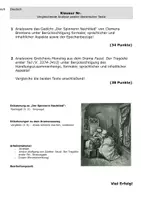 Vorschau - Klassenarbeiten - Klausur mit EHZ - Der Spinnerin Nachtlied Brentano und Gretchens Monolog in der Stube Faust - Interpretation Vergleich Analyse Gedicht - Seite 1