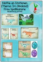 Vorschau - Arbeitsblätter - Mathe an Stationen im Dinoland Wiederholung ZR 1000 - Deckblatt