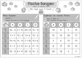 Vorschau - Arbeitsblätter - Spiel: Fische fangen (Addition und Subraktion ZR 20) - Seite 3
