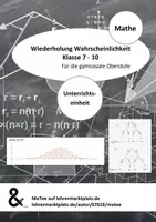 Vorschau - Stationenlernen - Stochastik - Zusammenfassung und Wiederholung | Klasse 7-10 | mit Lösungen - Deckblatt