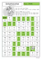 Vorschau - Arbeitsblätter - Spiel: Schatzsuche (Einmaleins) - Seite 1