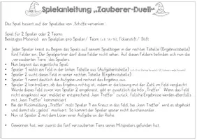 Vorschau - Arbeitsblätter - Spiel: Zauberer-Duell (Division durch 2 und 4) - Seite 1