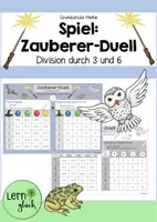 Vorschau - Arbeitsblätter - Spiel: Zauberer-Duell (Division durch 3 und 6) - Deckblatt