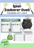 Vorschau - Arbeitsblätter - Spiel: Zauberer-Duell (Einmaleins 4 und 8) - Deckblatt