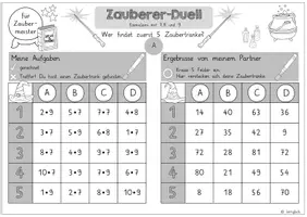 Vorschau - Arbeitsblätter - Spiel: Zauberer-Duell (Einmaleins mit 7,8 und 9) - Seite 3
