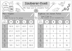 Vorschau - Arbeitsblätter - Spiel: Zauberer-Duell (Division durch 7,8 und 9) - Seite 3