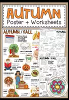Vista previa - Hojas de trabajo - Autumn / Fall - Poster + Worksheets (3-times differentiated) - Portada