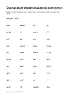 Vorschau - Arbeitsblätter - Übungsblatt Oxidationszahlen bestimmen - Seite 2