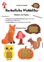Vorschau - Mal- und Bastelvorlagen - Kunst im Herbst: Herbstliche Webbilder (Weben mit Papier) - Deckblatt