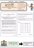 Vorschau - Klassenarbeiten - Kurzarbeit 1 - FOS Oberstufe 12 - BWR - Deckblatt