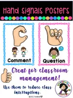 Vista previa - Decoración del aula - Hands signals Posters for the classroom - página 1