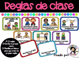 Vista previa - Hojas de trabajo - Reglas de Clase EDITABLES + Cuadernillo y actividades - Portada