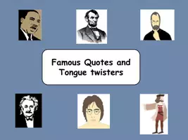 Vorschau - Arbeitsblätter - Tounge Twister - Famous Quotes Vers - Deckblatt
