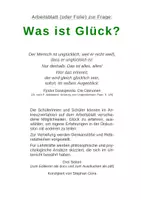 Vorschau - Arbeitsblätter - Was ist eigentlich Glück? - eine Frage, die sich lohnt - Deckblatt