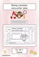 Vorschau - Arbeitsblätter - Ergänzungsset Richtig schreiben - Lernwörter üben - Deckblatt