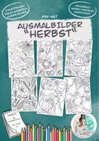 Vorschau - Mal- und Bastelvorlagen - XL-Bastel-Paket "Herbst" / Bastelvorlagen Ausmalbilder Malvorlagen - Seite 1