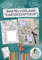 Vorschau - Mal- und Bastelvorlagen - Bastelvorlage "Kastanienfigur" / Herbst Malvorlage - Deckblatt