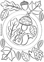Vorschau - Mal- und Bastelvorlagen - Bastelvorlagen DIY "Herbst-Kränze" / Malvorlagen - Seite 1
