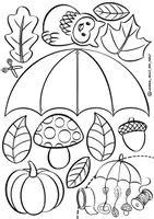 Vorschau - Mal- und Bastelvorlagen - Bastelvorlage "Herbst-Mobile" / Herbst Malvorlage - Seite 3