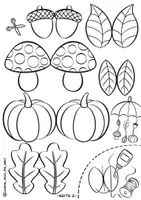 Vorschau - Mal- und Bastelvorlagen - Bastelvorlage "Herbst-Mobile" / Herbst Malvorlage - Seite 2