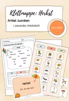 Vorschau - Arbeitsblätter - Klettmappe: Artikel zuordnen - Herbst - Deckblatt