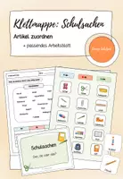 Vorschau - Arbeitsblätter - Klettmappe: Artikel zuordnen - Schulsachen - Deckblatt
