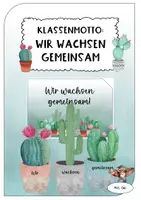 Vorschau - Bildkarten - Klassenmotto: Wir wachsen gemeinsam - Deckblatt