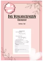 Vorschau - Arbeitsblätter - Bildung des Vorgangspassiv im Präsens - Arbeitsblatt - Deckblatt
