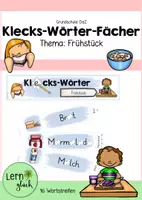 Vorschau - Stationenlernen - Klecks-Wörter-Fächer (Frühstück) - Deckblatt