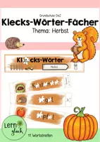 Vorschau - Stationenlernen - Klecks-Wörter-Fächer (Herbst) - Deckblatt