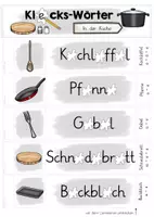 Vorschau - Stationenlernen - Klecks-Wörter-Fächer (In der Küche) - Seite 1