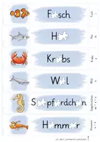 Vorschau - Stationenlernen - Klecks-Wörter-Fächer (Tiere im Wasser) - Seite 2