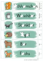 Vorschau - Stationenlernen - Klecks-Wörter-Fächer (Tiere im Wald) - Seite 2