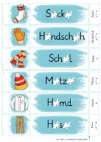Vorschau - Stationenlernen - Klecks-Wörter-Fächer (warme Kleidung) - Seite 2