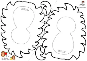 Vorschau - Mal- und Bastelvorlagen - Igel im Herbstlaub: Fensterbild & Bastelvorlage Kunstunterricht Klasse 1-4 (Herbstdeko / Wald, Obst & Blätter / Grundschule) - Seite 2