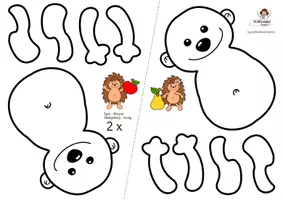 Vorschau - Mal- und Bastelvorlagen - Igel im Herbstlaub: Fensterbild & Bastelvorlage Kunstunterricht Klasse 1-4 (Herbstdeko / Wald, Obst & Blätter / Grundschule) - Seite 3