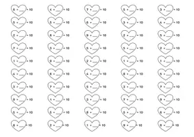Vorschau - Arbeitsblätter - Verliebte Zahlen - Ergänzungsaufgaben bis 10 - Deckblatt
