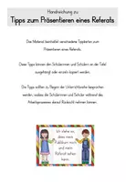 Vorschau - Poster - Tafelmaterial - Tipps zum Präsentieren/ Referat/ Vortrag - Seite 1