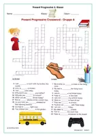 Vorschau - Arbeitsblätter - KOSTENLOS: Crossword / Kreuzworträtsel zum Present Progressive - Seite 1