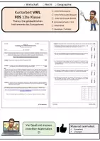 Vorschau - Klassenarbeiten - Kurzarbeit 5 - FOS Oberstufe 12 - VWL - Deckblatt