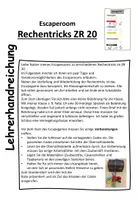 Vorschau - Arbeitsblätter - Escaperoom Rechentricks ZR 20 --> eine motivierende Variante zur Übung verschiedene Rechentricks! - Seite 1
