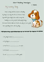 Aperçu - Feuilles d'exercices - Grade 1 Simple Short Reading Passages + tasks - Dog / Compréhension écrite de 1re année - Chien - Page de couverture