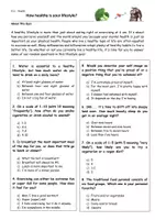 Vorschau - Arbeitsblätter - Quiz Survey - How healthy is your lifestyle - Seite 1