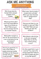 Aperçu - Jeux - Ask me anything about Transportation / Activités d'expression orale - Cartes de conversation sur le transport - Page de couverture