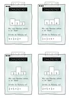 Vorschau - Stationenlernen - Rechenkartei Zahlenraum bis 10 - Freiarbeit - verliebte Zahlen - Steckwürfel - Sumblox - Seite 2