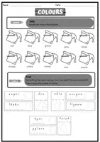 Vorschau - Arbeitsblätter - Stationenlernen Anfangsunterricht Englisch (3/4/5. Klasse) Colours, Animals, Wortschatz, Vokabeln - Seite 1
